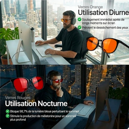 Son Optic® — Lunettes Anti-Lumière Bleue à Verres Rouges Unisexe