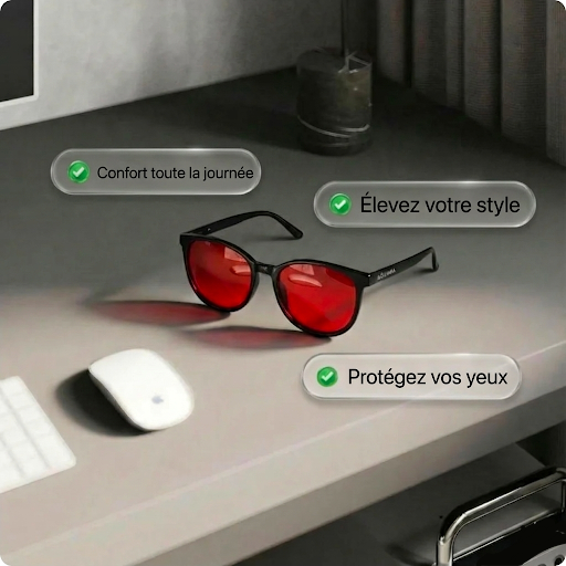 Son Optic® — Lunettes Anti-Lumière Bleue à Verres Rouges Unisexe